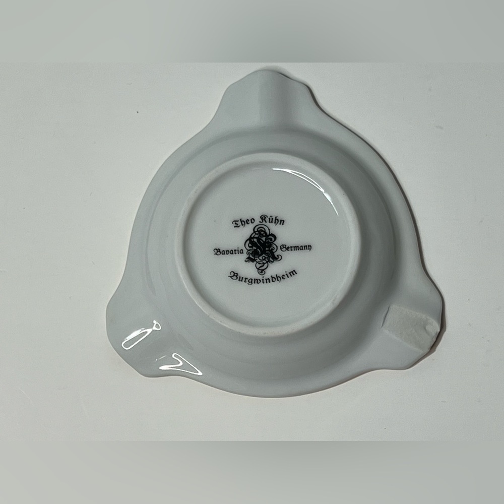 VTG Porcelain Ashtray Munchen Bavaria Germany Theo Kuhn Butgwinbheim Gold Rim - Picture 7 of 12